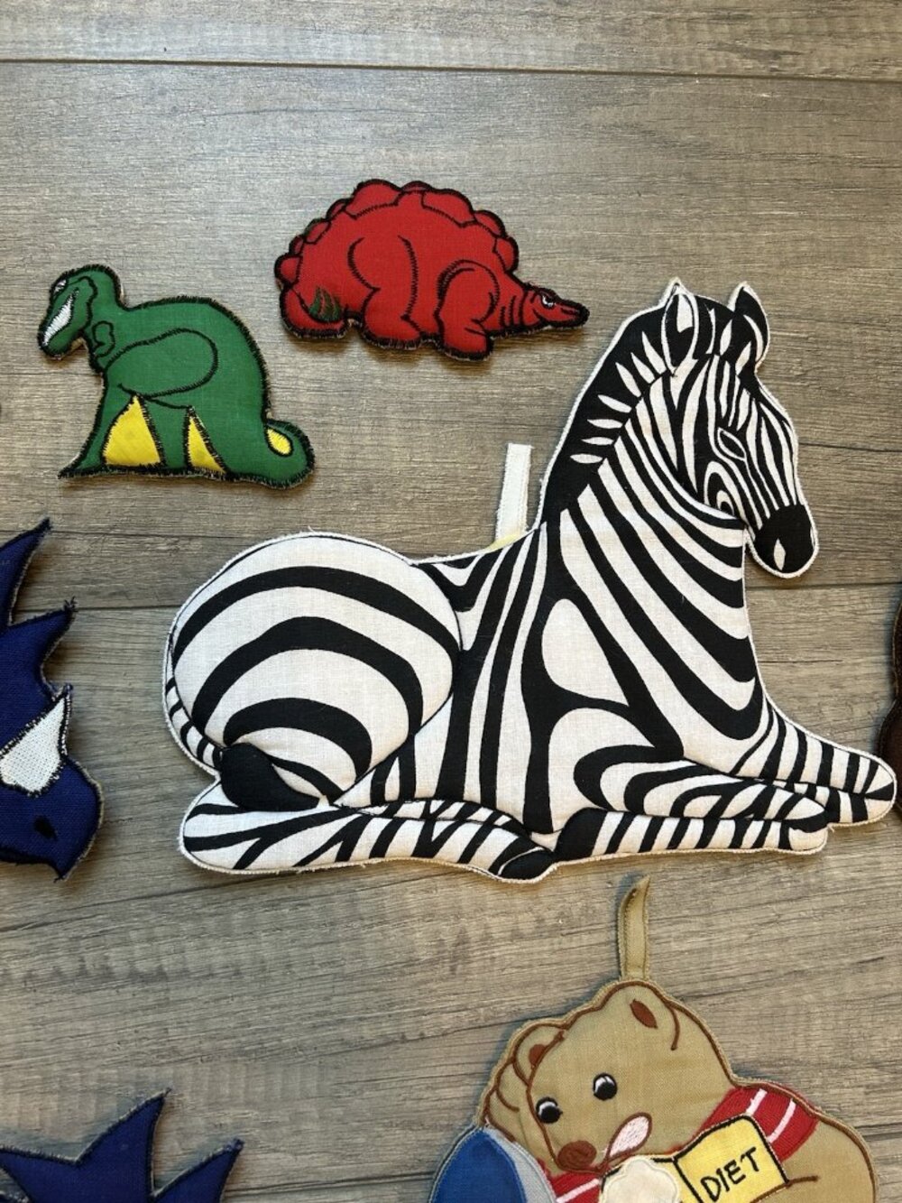 Vintage Zak Designs Potholder Lot Dinosaurs Bear Sailboat Zebra WC Imports Retro - Picture 6 of 16